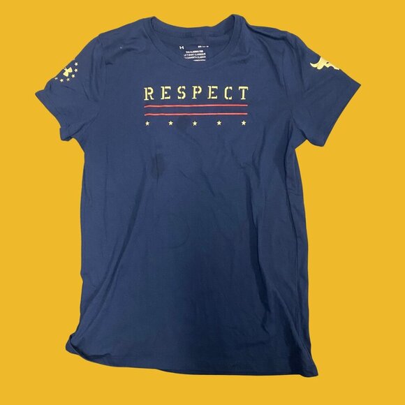 Under Armour “RESPECT” Graphic Classic Tee | Navy Blue | Size M - Picture 2 of 6